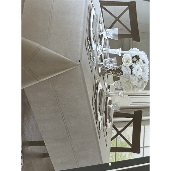 NEW Waterford Linens Corra Tablecloth Oblong 70" x 84" Natural Linen Cotton - Picture 7 of 8